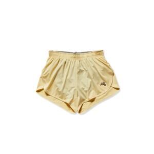 Tracksmith Twilight Split Athletic Mesh Short in Straw Yellow, Size Medium